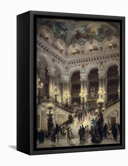 The Stairway of the Opera, Paris-Jean Béraud-Framed Stretched Canvas