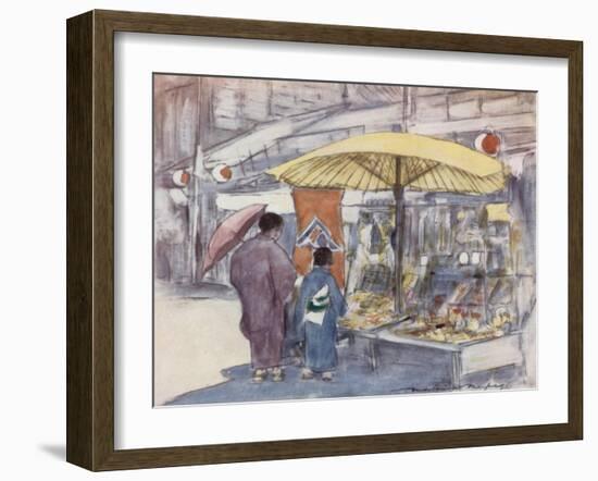 The Stall by the Bridge-Mortimer Ludington Menpes-Framed Giclee Print