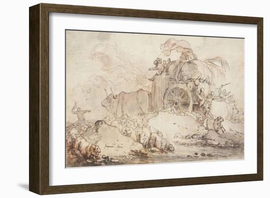 The Stalled Cart, 1759-Jean-Honore Fragonard-Framed Giclee Print