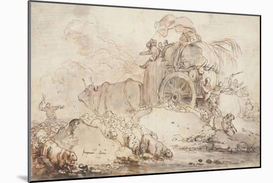 The Stalled Cart, 1759-Jean-Honore Fragonard-Mounted Giclee Print