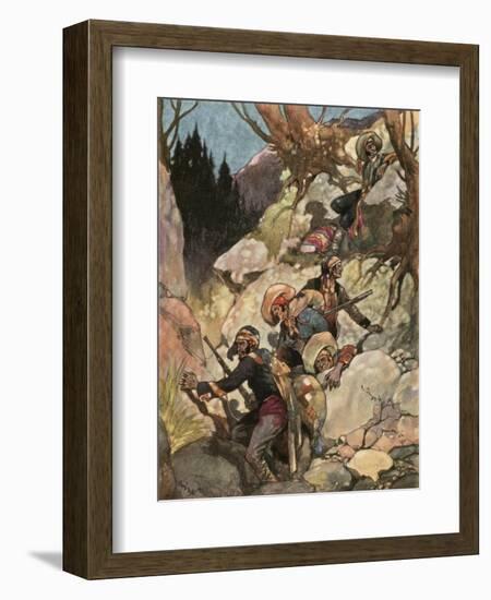 The Stampede of the Smugglers-René Bull-Framed Giclee Print
