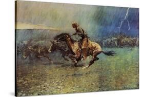 The Stampede-Frederic Sackrider Remington-Stretched Canvas