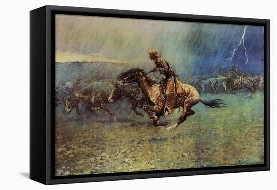 The Stampede-Frederic Sackrider Remington-Framed Stretched Canvas