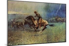 The Stampede-Frederic Sackrider Remington-Mounted Art Print