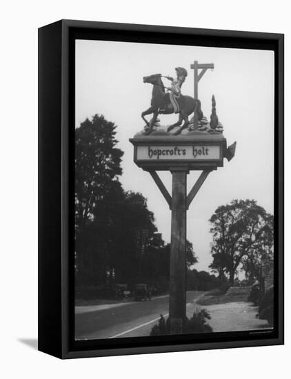 The "Stand and Deliver" Sign of Hopcroft's Halt Oxfordshire England-null-Framed Stretched Canvas