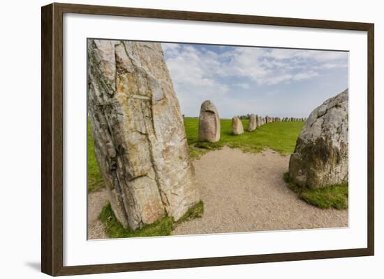 The Standing Stones in a Shape of a Ship known as Als Stene (Aleos Stones) (Ale's Stones)-Michael Nolan-Framed Photographic Print