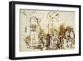 The Star of the Kings, A Dutch Custom to Celebrate the Feast of Epiphany (January 6th)-Rembrandt van Rijn-Framed Giclee Print