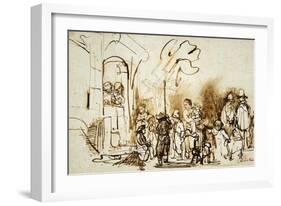 The Star of the Kings, A Dutch Custom to Celebrate the Feast of Epiphany (January 6th)-Rembrandt van Rijn-Framed Giclee Print