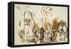 The Star of the Kings, A Dutch Custom to Celebrate the Feast of Epiphany (January 6th)-Rembrandt van Rijn-Framed Stretched Canvas