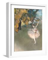 The Star, or Dancer on the Stage, circa 1876-77-Edgar Degas-Framed Giclee Print