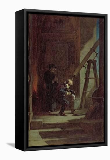 The Stargazer, c.1863-Carl Spitzweg-Framed Stretched Canvas