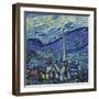 The Starry Night, June 1889 (Detail)-Vincent van Gogh-Framed Premium Giclee Print