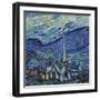 The Starry Night, June 1889 (Detail)-Vincent van Gogh-Framed Premium Giclee Print