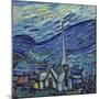 The Starry Night, June 1889 (Detail)-Vincent van Gogh-Mounted Premium Giclee Print