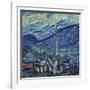 The Starry Night, June 1889 (Detail)-Vincent van Gogh-Framed Giclee Print