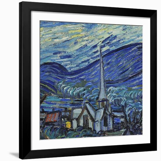 The Starry Night, June 1889 (Detail)-Vincent van Gogh-Framed Giclee Print