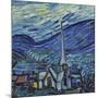 The Starry Night, June 1889 (Detail)-Vincent van Gogh-Mounted Giclee Print