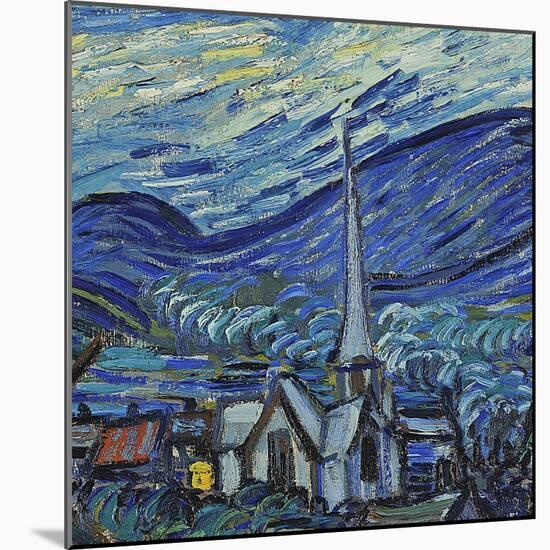 The Starry Night, June 1889 (Detail)-Vincent van Gogh-Mounted Giclee Print