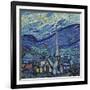 The Starry Night, June 1889 (Detail)-Vincent van Gogh-Framed Giclee Print