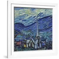 The Starry Night, June 1889 (Detail)-Vincent van Gogh-Framed Premium Giclee Print