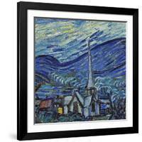 The Starry Night, June 1889 (Detail)-Vincent van Gogh-Framed Premium Giclee Print