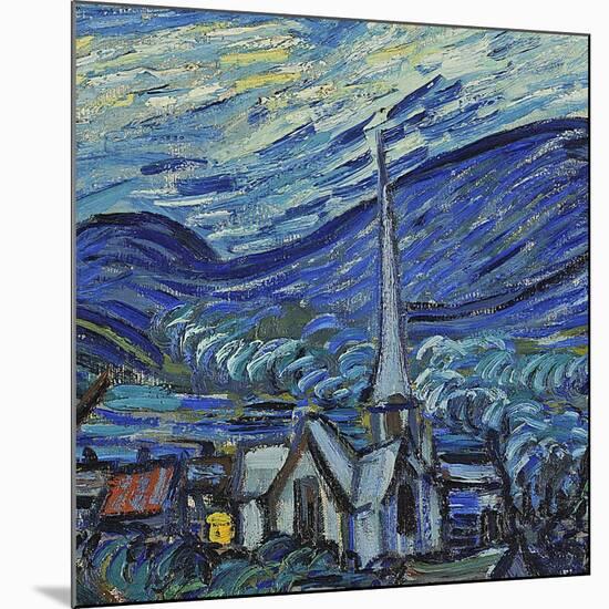 The Starry Night, June 1889 (Detail)-Vincent van Gogh-Mounted Premium Giclee Print