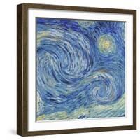 The Starry Night, June 1889 (Detail)-Vincent van Gogh-Framed Giclee Print