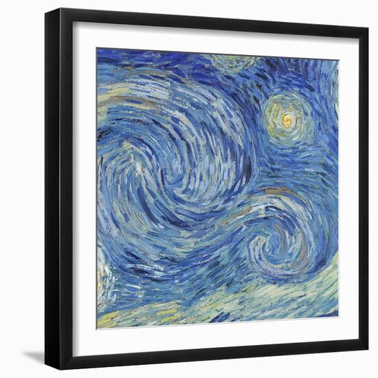 The Starry Night, June 1889 (Detail)-Vincent van Gogh-Framed Giclee Print