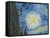 The Starry Night, June 1889 (Detail)-Vincent van Gogh-Framed Stretched Canvas