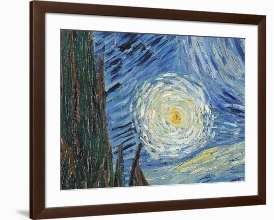 The Starry Night, June 1889 (Detail)-Vincent van Gogh-Framed Premium Giclee Print