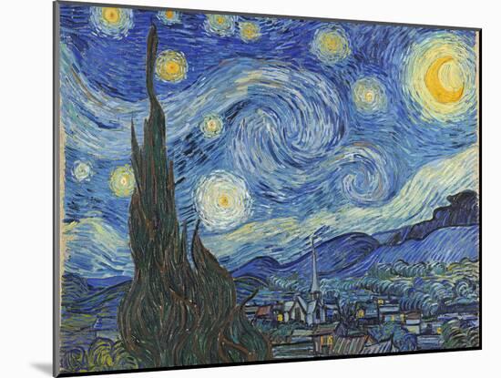 The Starry Night, June 1889-Vincent van Gogh-Mounted Giclee Print