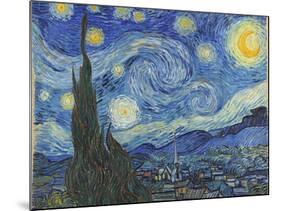 The Starry Night, June 1889-Vincent van Gogh-Mounted Giclee Print