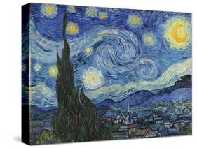 The Starry Night, June 1889-Vincent van Gogh-Stretched Canvas