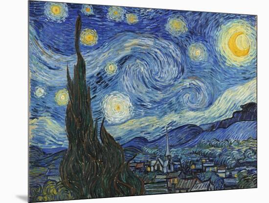 The Starry Night, June 1889-Vincent van Gogh-Mounted Giclee Print