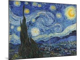 The Starry Night, June 1889-Vincent van Gogh-Mounted Giclee Print