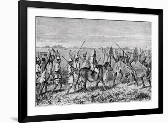 The Start from M'Rooli for the Lake with Kamrasi's Satanic Escort-Sir Samuel Baker-Framed Giclee Print