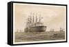 The Start of Laying the Telegraph Cable Across the Atlantic-Robert Dudley-Framed Stretched Canvas