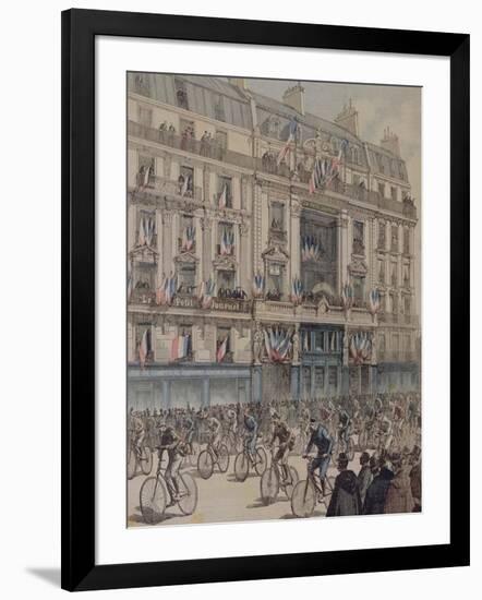 The Start of the Paris-Brest Bicycle Race in Front of the Offices of "Le Petit Journal"-Fortuné Louis Méaulle-Framed Giclee Print