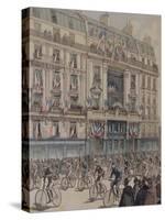 The Start of the Paris-Brest Bicycle Race in Front of the Offices of "Le Petit Journal"-Fortuné Louis Méaulle-Stretched Canvas