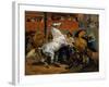 The Start of the Race of the Riderless Horses, 1820-Emile Jean Horace Vernet-Framed Giclee Print