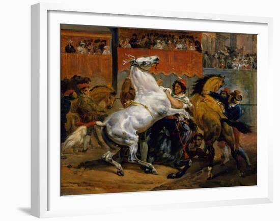 The Start of the Race of the Riderless Horses, 1820-Emile Jean Horace Vernet-Framed Giclee Print