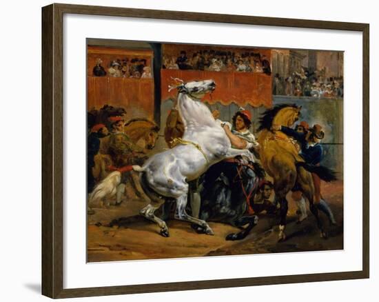 The Start of the Race of the Riderless Horses, 1820-Emile Jean Horace Vernet-Framed Giclee Print