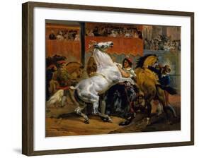 The Start of the Race of the Riderless Horses, 1820-Emile Jean Horace Vernet-Framed Giclee Print