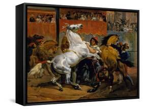 The Start of the Race of the Riderless Horses, 1820-Emile Jean Horace Vernet-Framed Stretched Canvas