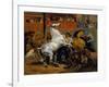 The Start of the Race of the Riderless Horses, 1820-Emile Jean Horace Vernet-Framed Giclee Print