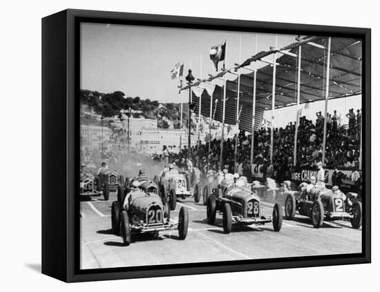 The Starting Grid for the Nice Grand Prix, 1934-null-Framed Stretched Canvas