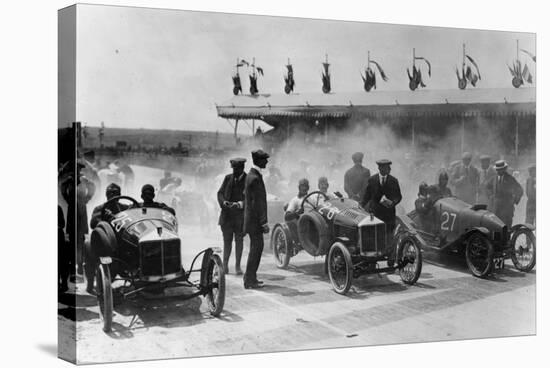 The Starting Line at the Grand Prix De L'Acf Des Cyclecars, Amiens, France, 1913-null-Stretched Canvas