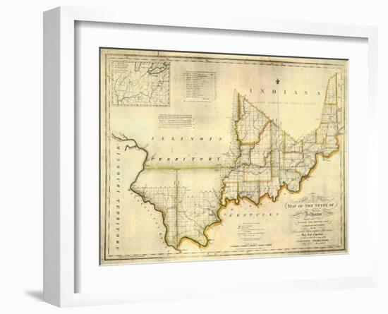 The State of Indiana, c.1817-W^ Shelton-Framed Art Print