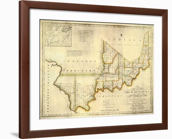 The State of Indiana, c.1817-W^ Shelton-Framed Art Print