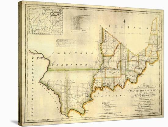 The State of Indiana, c.1817-W^ Shelton-Stretched Canvas